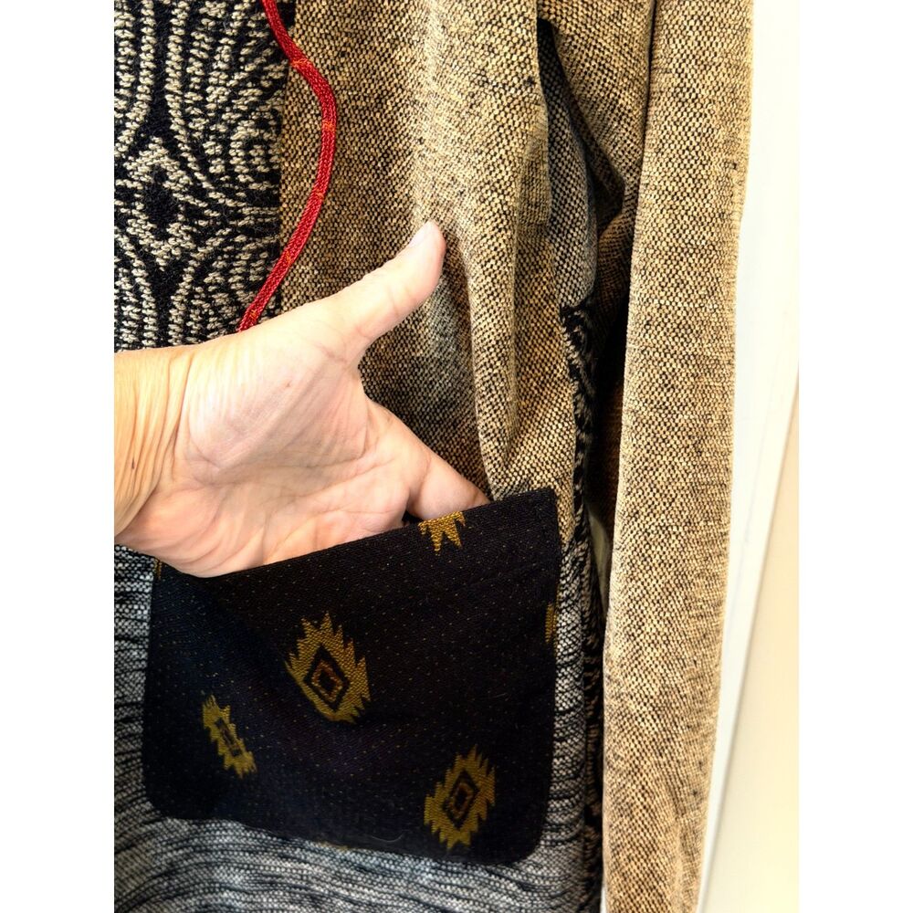 Sag Harbor Boho Patchwork Woven Jacket Size 8 - image 6